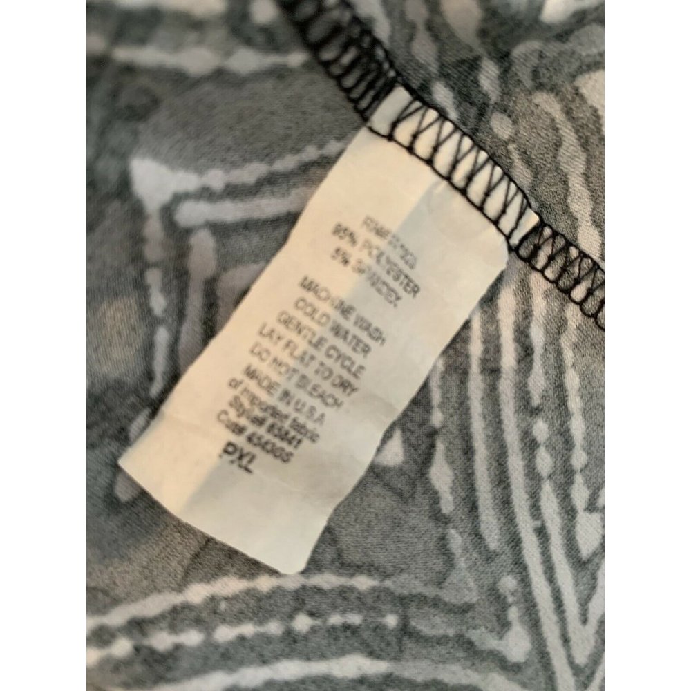 Abstract print Top Blouse Black White Gray short sleeve Size XL Mob Wife vibes - Picture 6 of 9